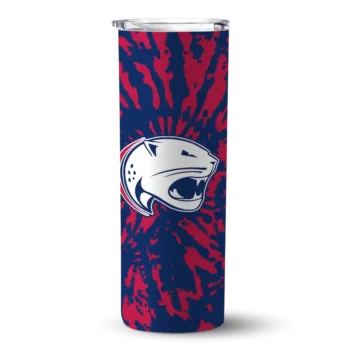 Customized South Alabama Jaguars Metallic Grid Blue Skinny Tumbler