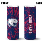 customized-south-alabama-jaguars-metallic-grid-blue-skinny-tumbler-best-selling.webp