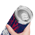 customized-south-alabama-jaguars-metallic-grid-blue-skinny-tumbler-best-selling.webp