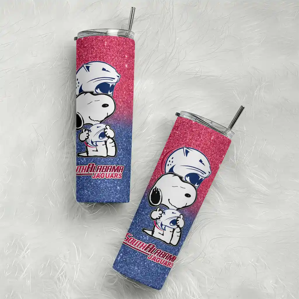 customized-south-alabama-jaguars-snoopy-attitude-blue-skinny-tumbler-top-rated.webp