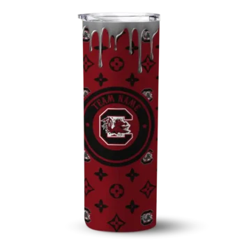 Customized South Carolina Gamecocks Camo Streak Garnet Skinny Tumbler