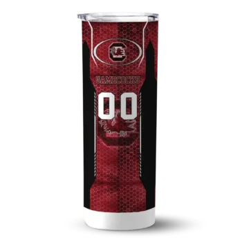 Customized South Carolina Gamecocks Stacked Diamond Garnet Skinny Tumbler