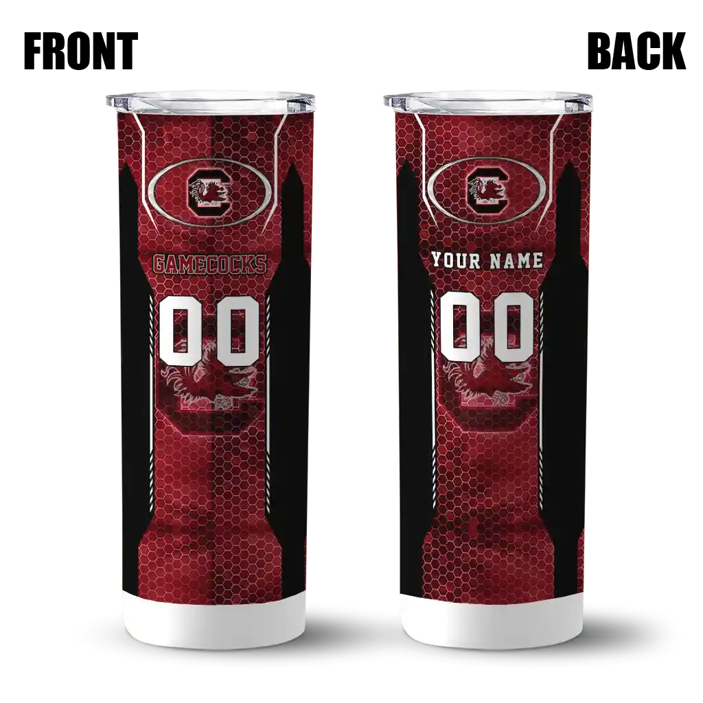 customized-south-carolina-gamecocks-stacked-diamond-garnet-skinny-tumbler-fashion-forward.webp