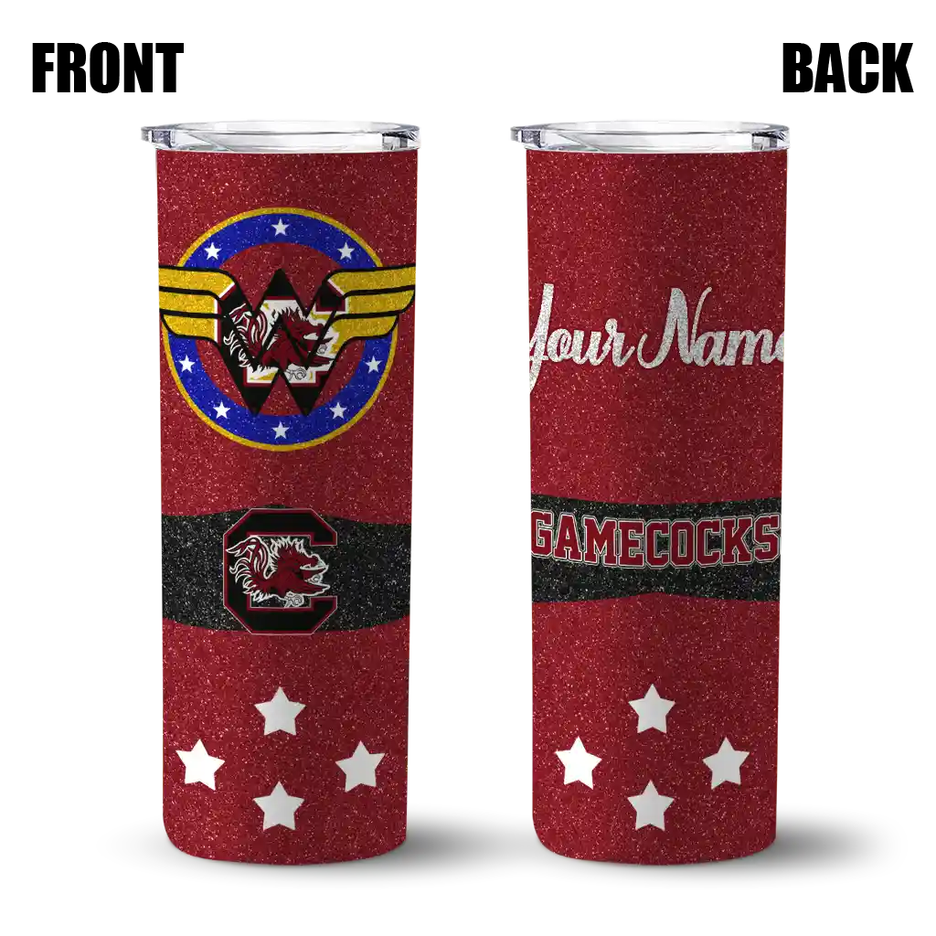 customized-south-carolina-gamecocks-star-cluster-garnet-skinny-tumbler-fashion-forward.webp