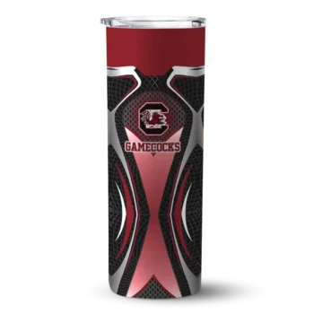 Customized South Carolina Gamecocks Superman Emblem Garnet Black Skinny Tumbler
