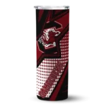 customized-south-carolina-gamecocks-web-stripes-garnet-white-skinny-tumbler-best-selling.webp