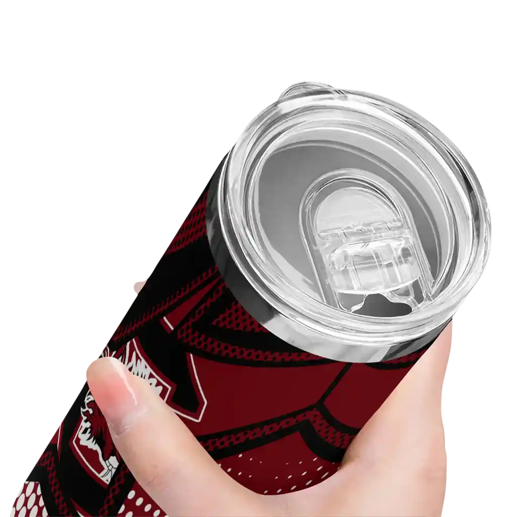 customized-south-carolina-gamecocks-web-stripes-garnet-white-skinny-tumbler-high-quality.webp