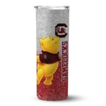customized-south-carolina-gamecocks-winnie-the-pooh-garnet-gray-skinny-tumbler-best-selling-1.webp