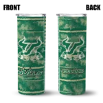 customized-south-florida-bulls-chevron-patch-green-skinny-tumbler-best-selling.webp