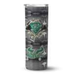 customized-south-florida-bulls-chevron-v-green-gray-skinny-tumbler-best-selling.webp