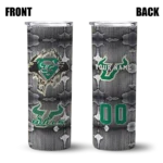 customized-south-florida-bulls-chevron-v-green-gray-skinny-tumbler-best-selling.webp