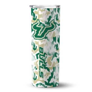 Customized South Florida Bulls Claw Marks Green White Skinny Tumbler