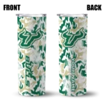 customized-south-florida-bulls-claw-marks-green-white-skinny-tumbler-best-selling.webp