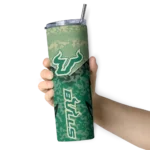 customized-south-florida-bulls-spiral-burst-print-green-skinny-tumbler-best-selling.webp
