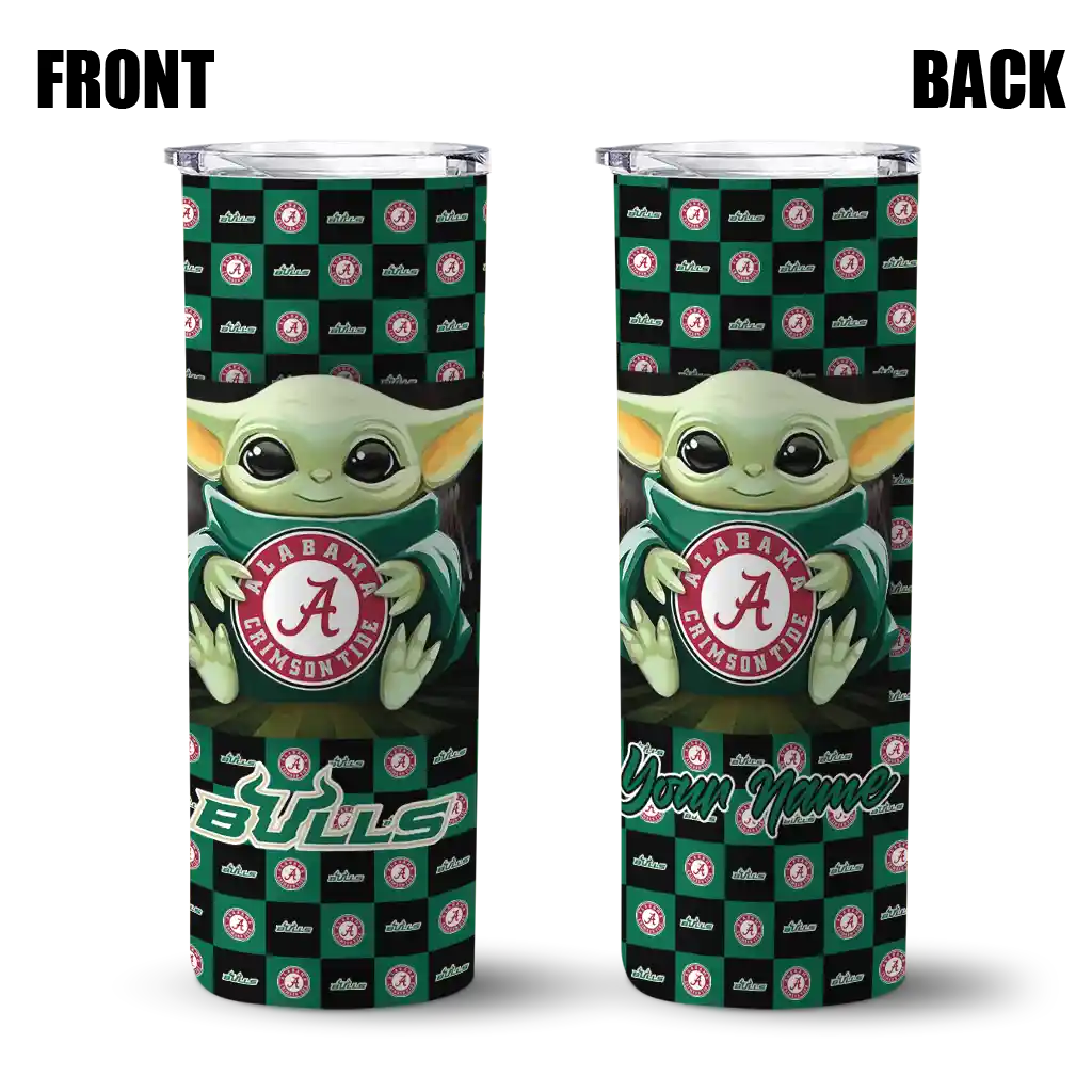 customized-south-florida-bulls-yoda-cozy-green-black-skinny-tumbler-fashion-forward.webp