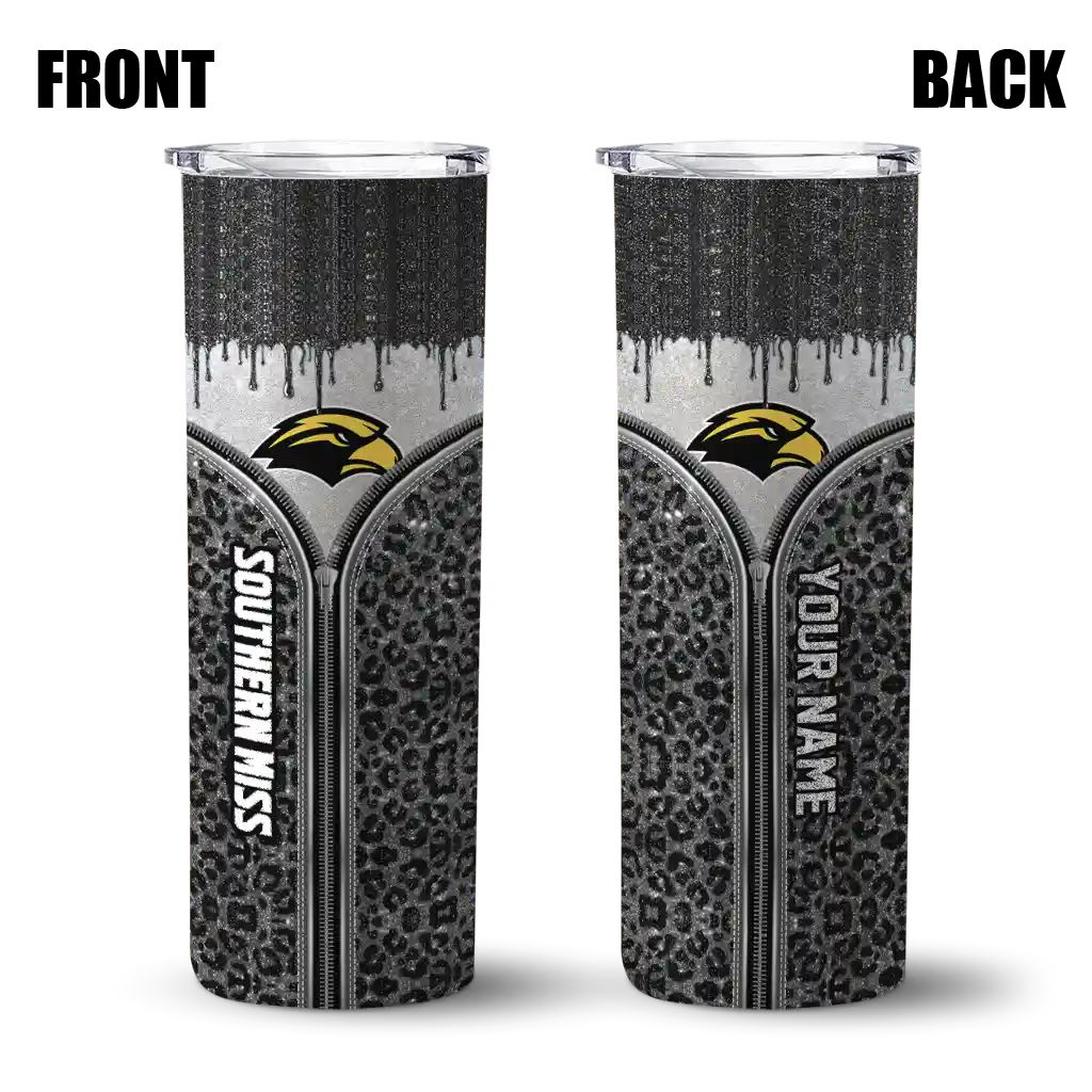 customized-southern-miss-golden-eagles-sparkle-drip-black-skinny-tumbler-fashion-forward.webp