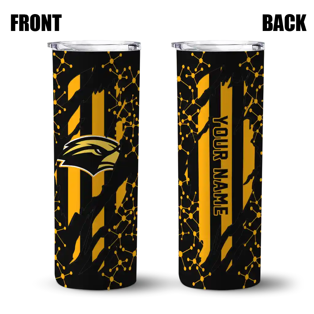 customized-southern-miss-golden-eagles-star-pop-black-skinny-tumbler-fashion-forward.webp