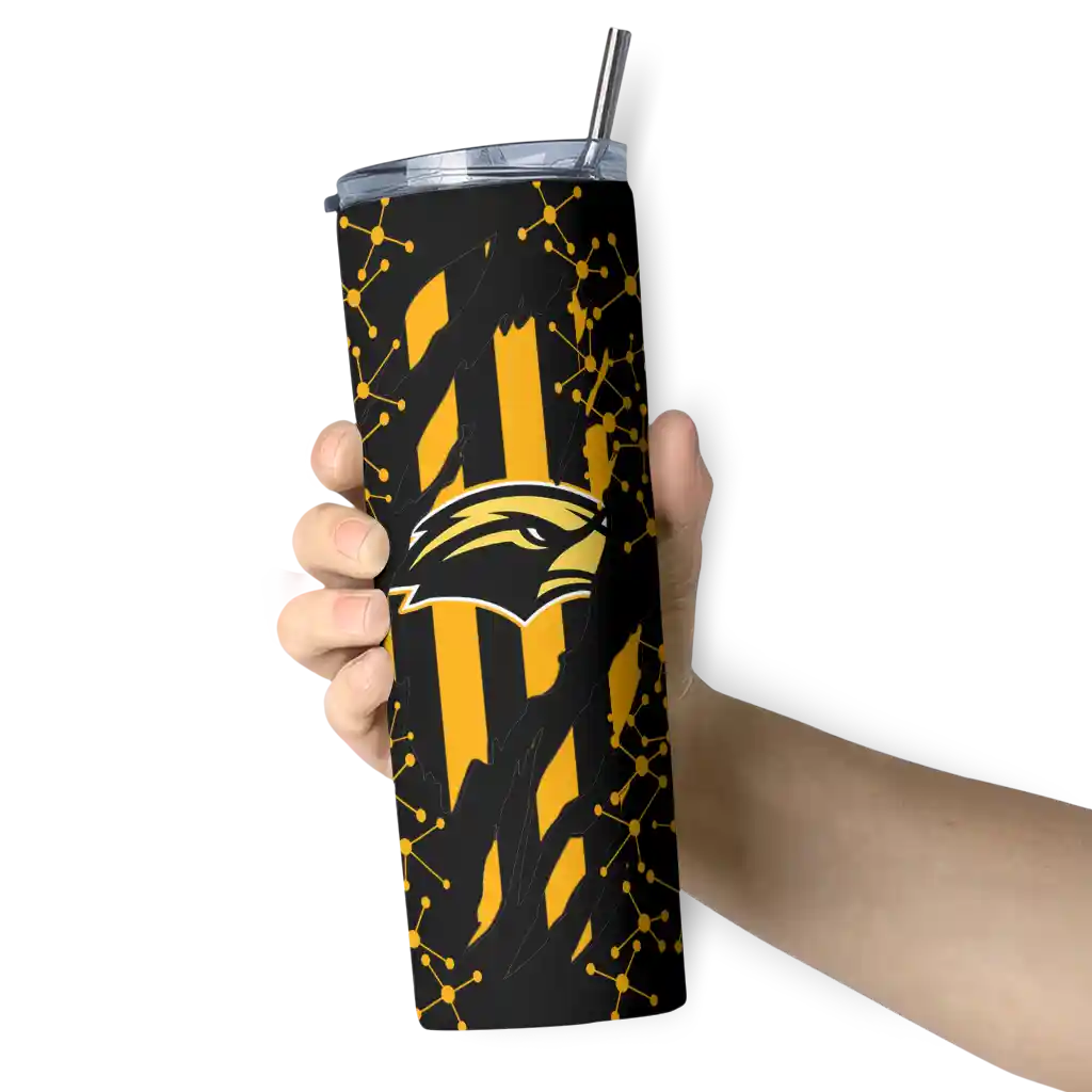 customized-southern-miss-golden-eagles-star-pop-black-skinny-tumbler-premium-grade.webp