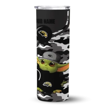 Customized Southern Miss Golden Eagles Yoda Camo Black Skinny Tumbler