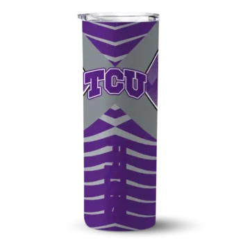 Customized TCU Horned Frogs Camo Texture Purple Skinny Tumbler