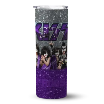 Customized TCU Horned Frogs Kiss Band Grey Skinny Tumbler