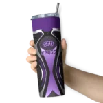customized-tcu-horned-frogs-superman-emblem-purple-black-skinny-tumbler-best-selling.webp