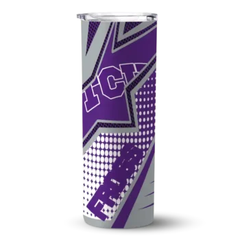 TCU Horned Frogs Tumber - Customized Web Stripes Skinny Purple White