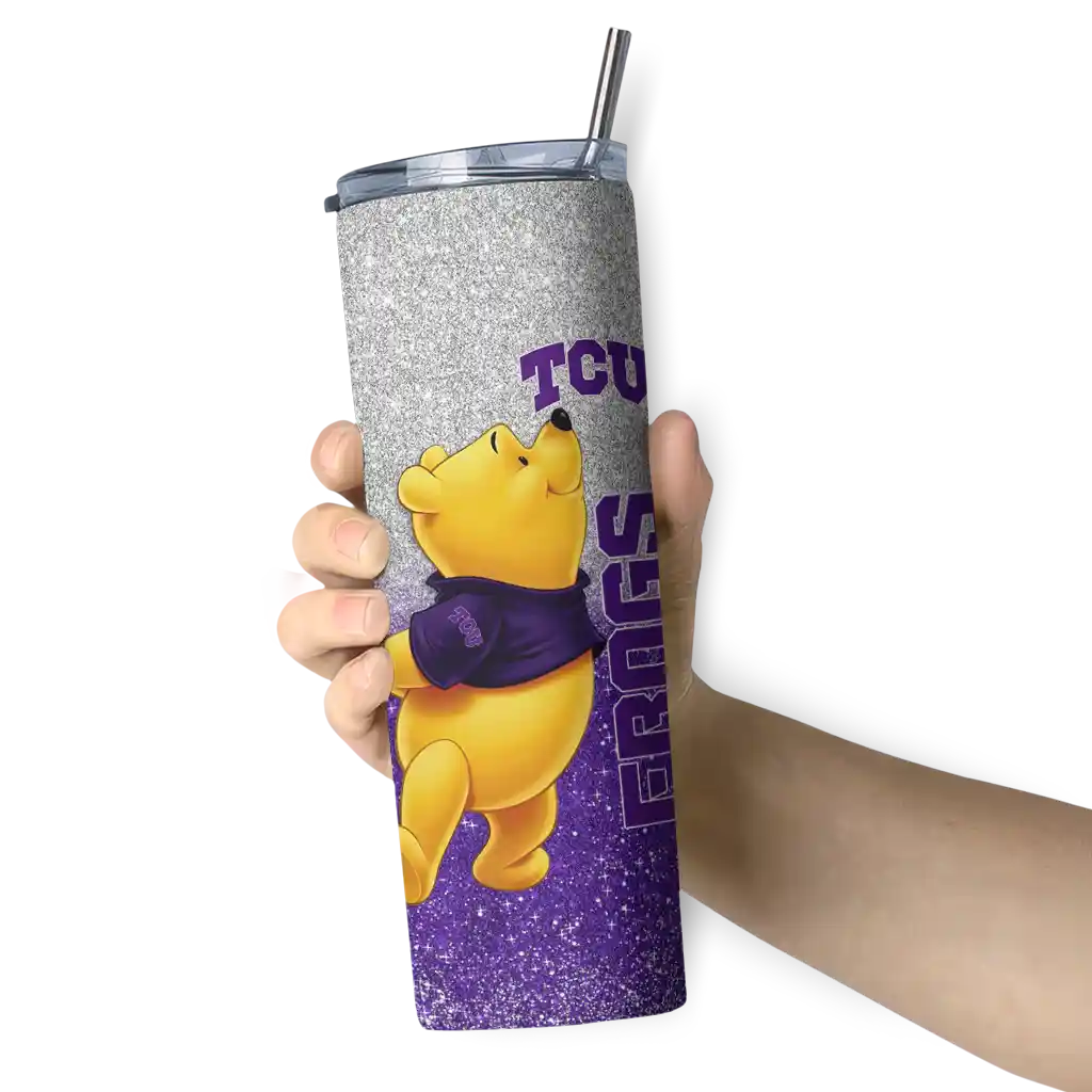 customized-tcu-horned-frogs-winnie-the-pooh-purple-gray-skinny-tumbler-premium-grade-1.webp