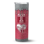 customized-temple-owls-pixel-fade-red-skinny-tumbler-best-selling-1.webp