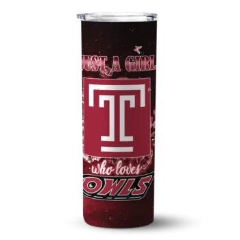 Customized Temple Owls Rose Romance Red Black Skinny Tumbler