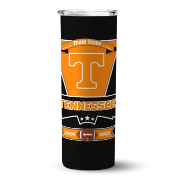 Customized Tennessee Volunteers Helmet Belt Orange Black Skinny Tumbler