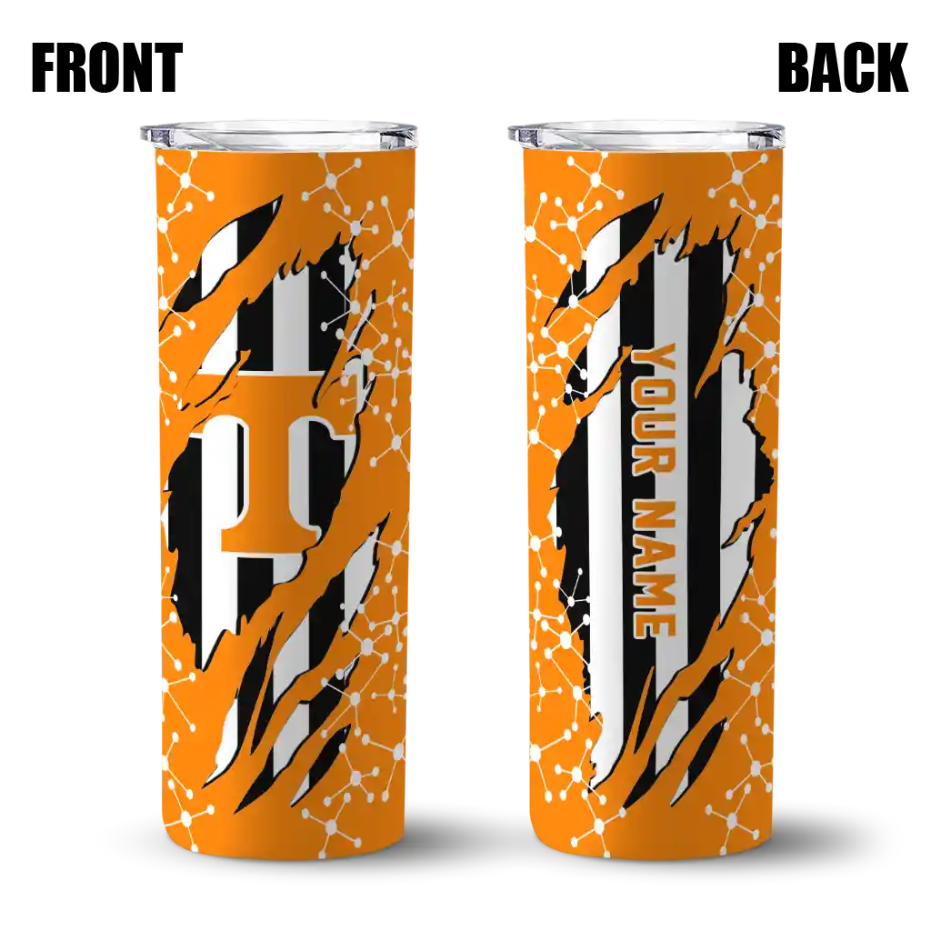customized-tennessee-volunteers-star-pop-orange-black-skinny-tumbler-fashion-forward.webp