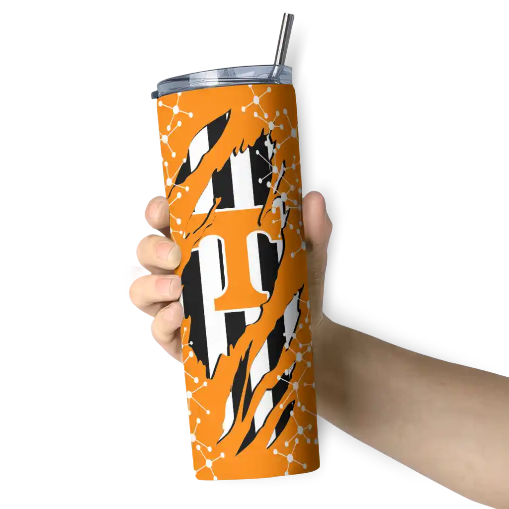 customized-tennessee-volunteers-star-pop-orange-black-skinny-tumbler-premium-grade.webp