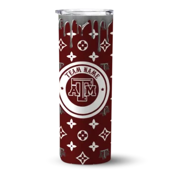 Customized Texas A&M Aggies Camo Streak Maroon Skinny Tumbler