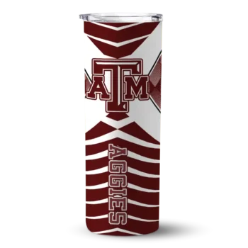 Customized Texas A&M Aggies Camo Texture Maroon Skinny Tumbler