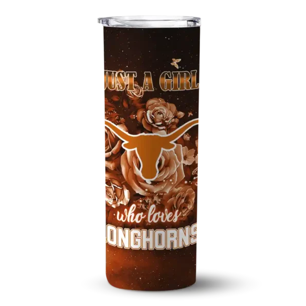 customized texas longhorns rose romance orange black skinny tumbler best selling