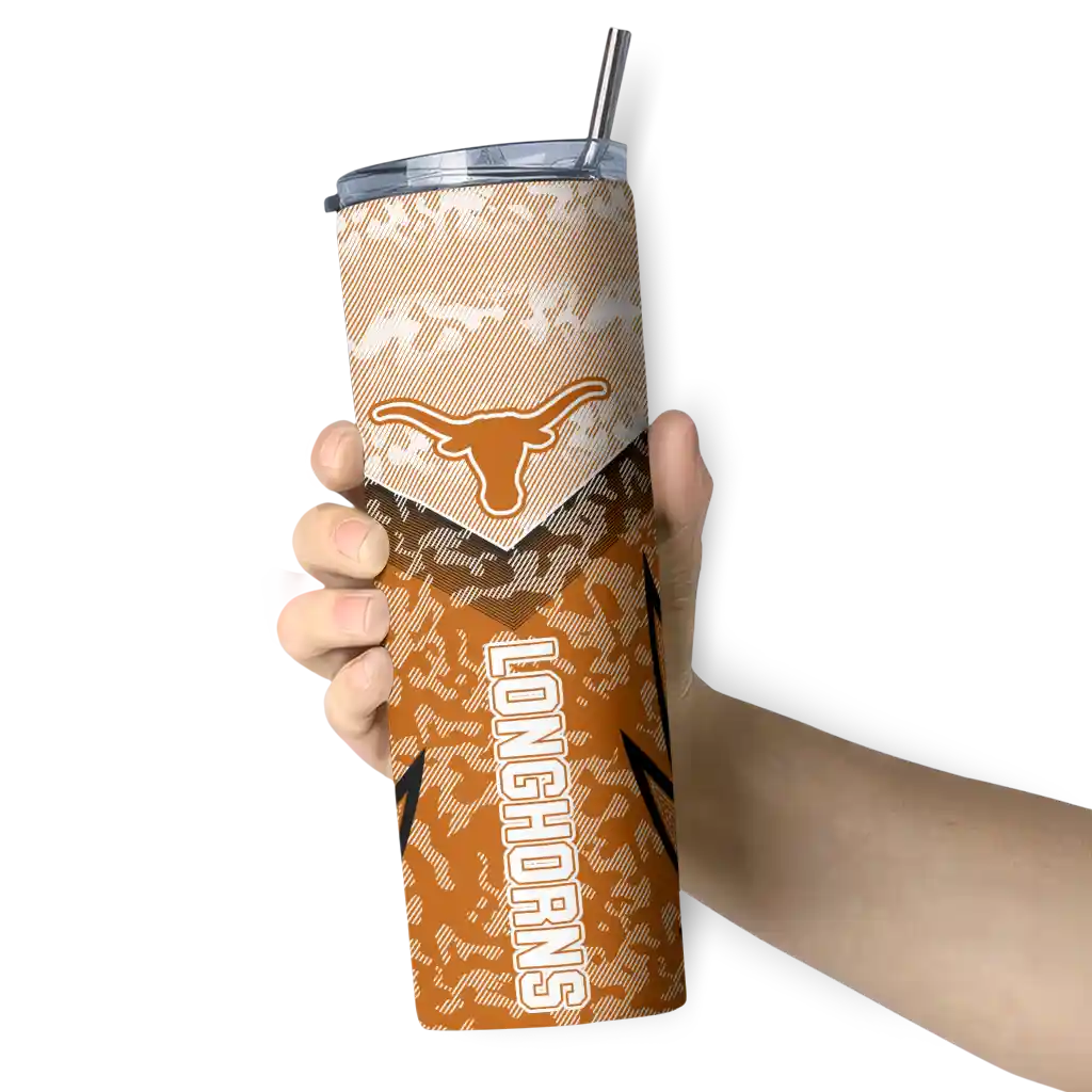 customized-texas-longhorns-spiral-burst-print-orange-skinny-tumbler-premium-grade.webp
