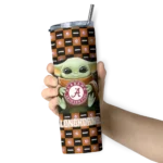 customized-texas-longhorns-yoda-cozy-orange-black-skinny-tumbler-best-selling.webp