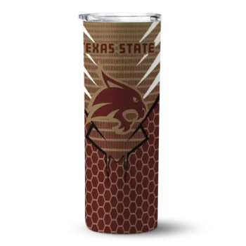 Customized Texas State Bobcats Chevron Stripes Maroon Skinny Tumbler