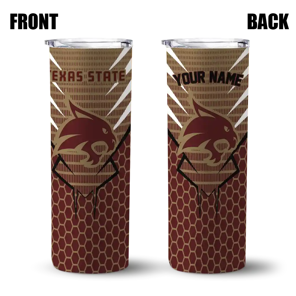 customized-texas-state-bobcats-chevron-stripes-maroon-skinny-tumbler-fashion-forward.webp