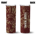 customized-texas-state-bobcats-metallic-grid-maroon-skinny-tumbler-best-selling.webp