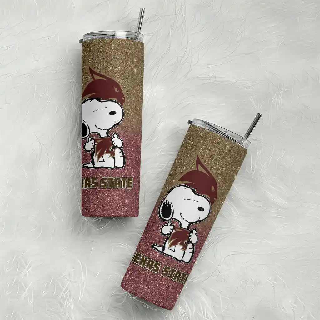 customized-texas-state-bobcats-snoopy-attitude-maroon-skinny-tumbler-top-rated.webp