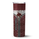 customized-texas-state-bobcats-sparkle-drip-maroon-skinny-tumbler-best-selling.webp