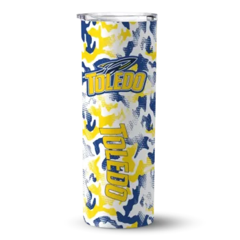 Customized Toledo Rockets Claw Marks Blue White Skinny Tumbler