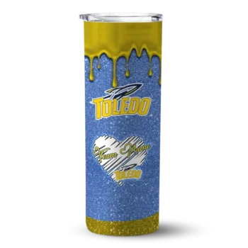 Customized Toledo Rockets Pixel Fade Blue Skinny Tumbler