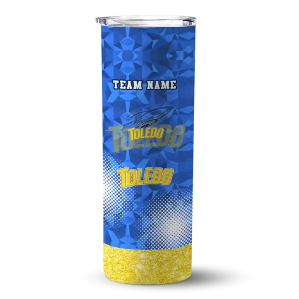 customized toledo rockets starburst tiles blue skinny tumbler best selling