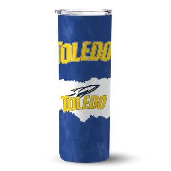 Customized Toledo Rockets Torn Band Blue White Skinny Tumbler