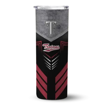 Customized Troy Trojans Hexagon Honeycomb Red Black Skinny Tumbler