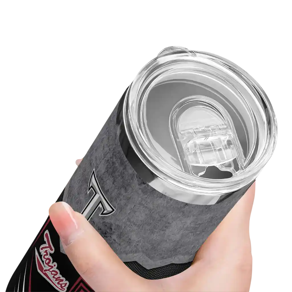 customized-troy-trojans-hexagon-honeycomb-red-black-skinny-tumbler-high-quality.webp