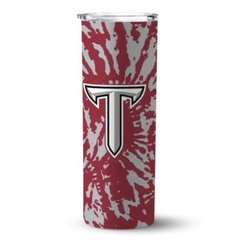 Customized Troy Trojans Metallic Grid Red Skinny Tumbler